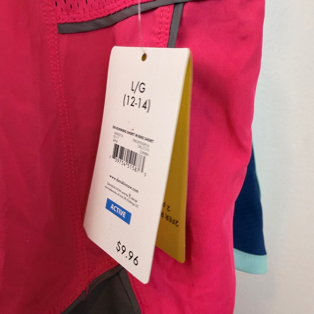 Danskin Now Womens Active Shorts Bundle Pink 2-in-1 & Teal Woven L 12-14 NWT - Picture 4 of 8